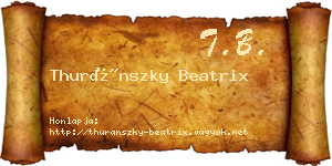 Thuránszky Beatrix névjegykártya