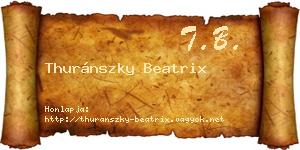 Thuránszky Beatrix névjegykártya